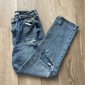 Pacsun Mom Jeans Size 27 Ripped High Waist Button Fly Medium Wash